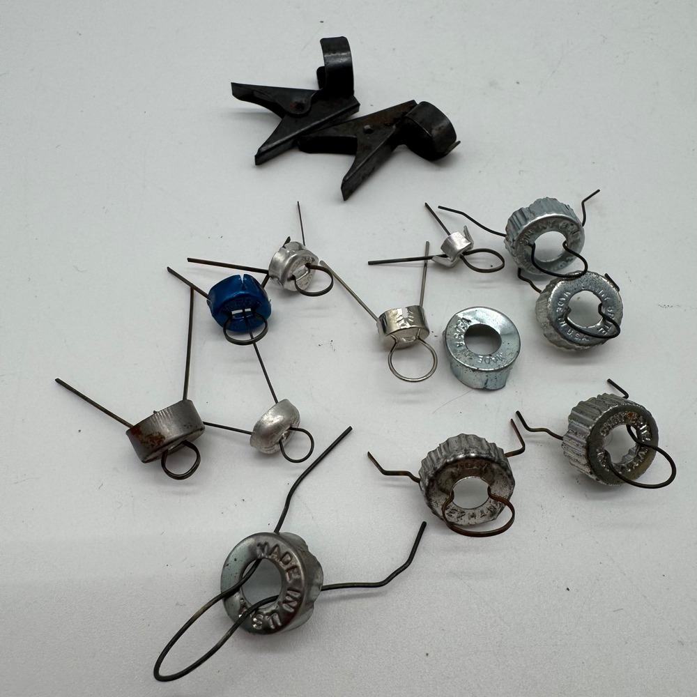 Vtg Christmas Ornament Replacement Caps Lot Shiny Brite W Germany Alligator Clip